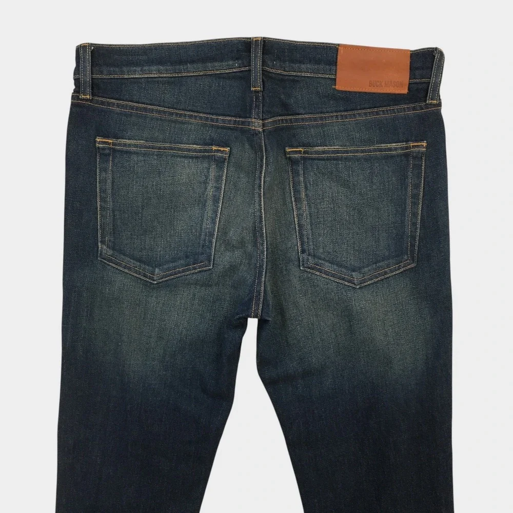 Buck Mason Slim Fit American Made Blue Jeans Dark Wash Denim Mens 31